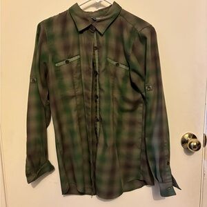 Royal Robbins Olive Plaid Shirt